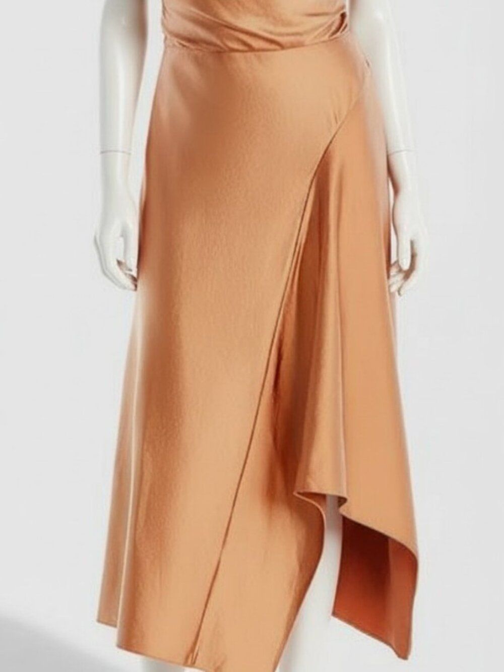 A.L.C. Women's Orange Satin Draped One-Shoulder Jasmine A-Line Dress Size 0